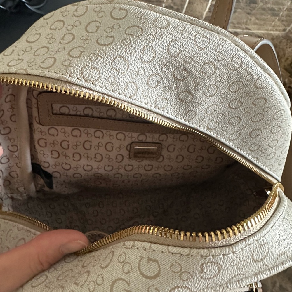 Guess Beige Monogram Backpack - image 5